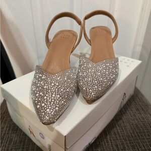 a new day Silver and Tan Embellished Heels